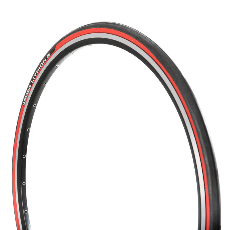 Buitenband voor racefiets Lithion 2 rood 700X25 vouwband / ETRTO25-622