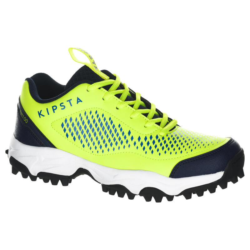 Chaussures de hockey sur gazon enfant intensité faible à moyenne FH100 jaune