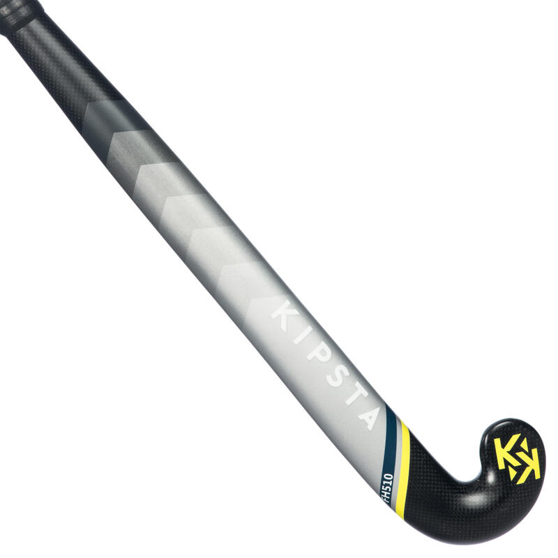 Stick de hockey sur gazon adulte confirmé lowbow 50% carbone FH510 jaune