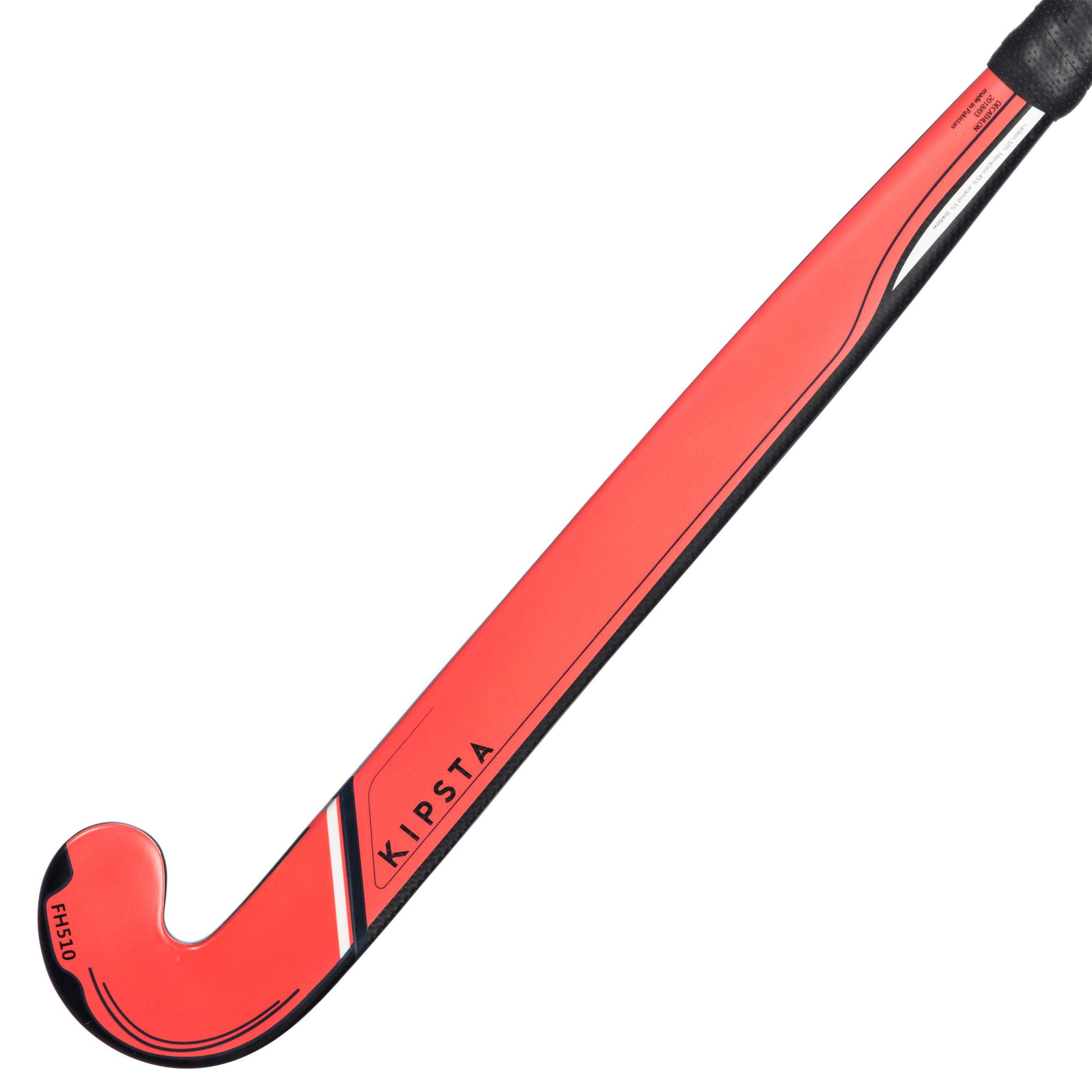 FH510 Adult Intermediate Field Hockey 50% Carbon Low Bow Stick - Coral 3/12