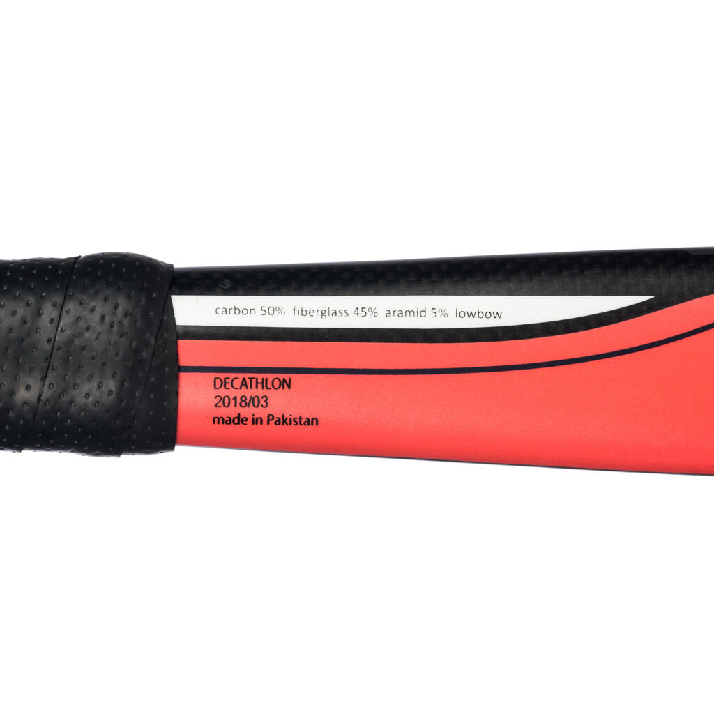 FH510 Adult Intermediate Field Hockey 50% Carbon Low Bow Stick - Coral