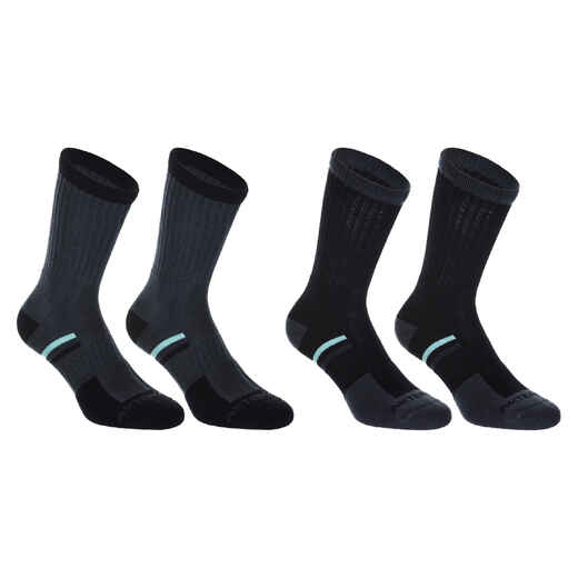 
      RS 500 Adult High Sports Socks 4-Pack - Black/Turquoise
  