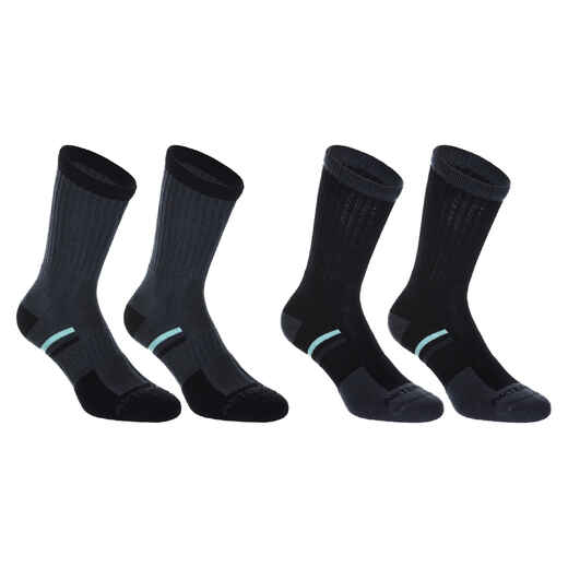 
      Športové ponožky RS 500 vysoké čierno-tyrkysové 4 páry
  