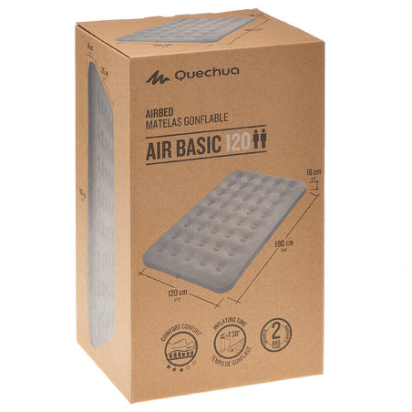 Надувний матрац Air Basic 120 для кемпінгу, 2-місний - Сірий