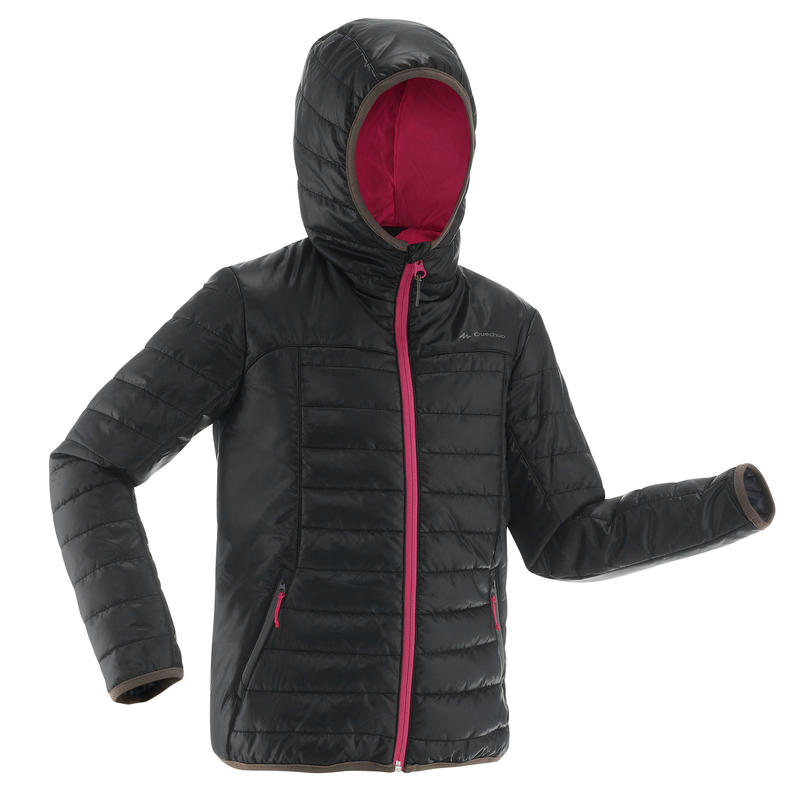 Manteau enfant de randonnée MH500 NOIRE ROSE Manteau enfant de randonnée MH500 NOIRE ROSE