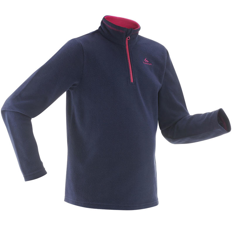 Kids Hiking Fleece MH100 - Navy Blue Kids Hiking Fleece MH100 - Navy Blue