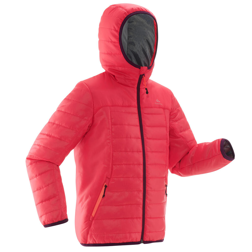 MH500 Girls' Hiking Padded Jacket - Pink