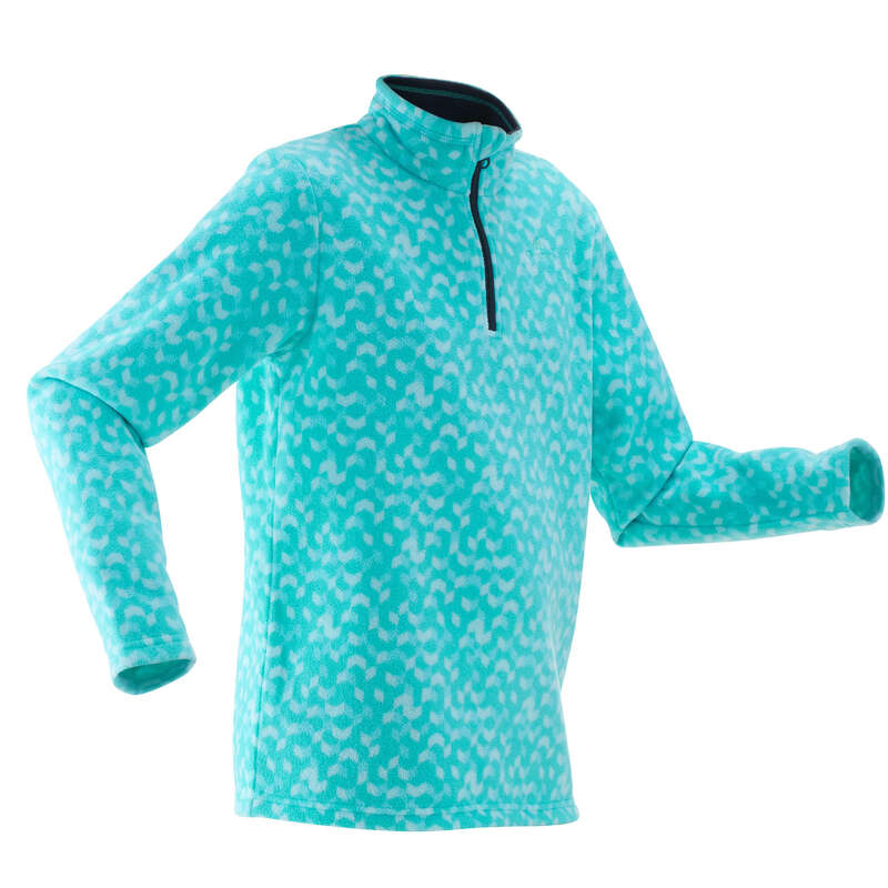 CHILDREN MOUNTAIN HIKING FLEECES, SOFT Hiking - Girls' Fleece MH120 - Ceramic QUECHUA - Hiking Clothes