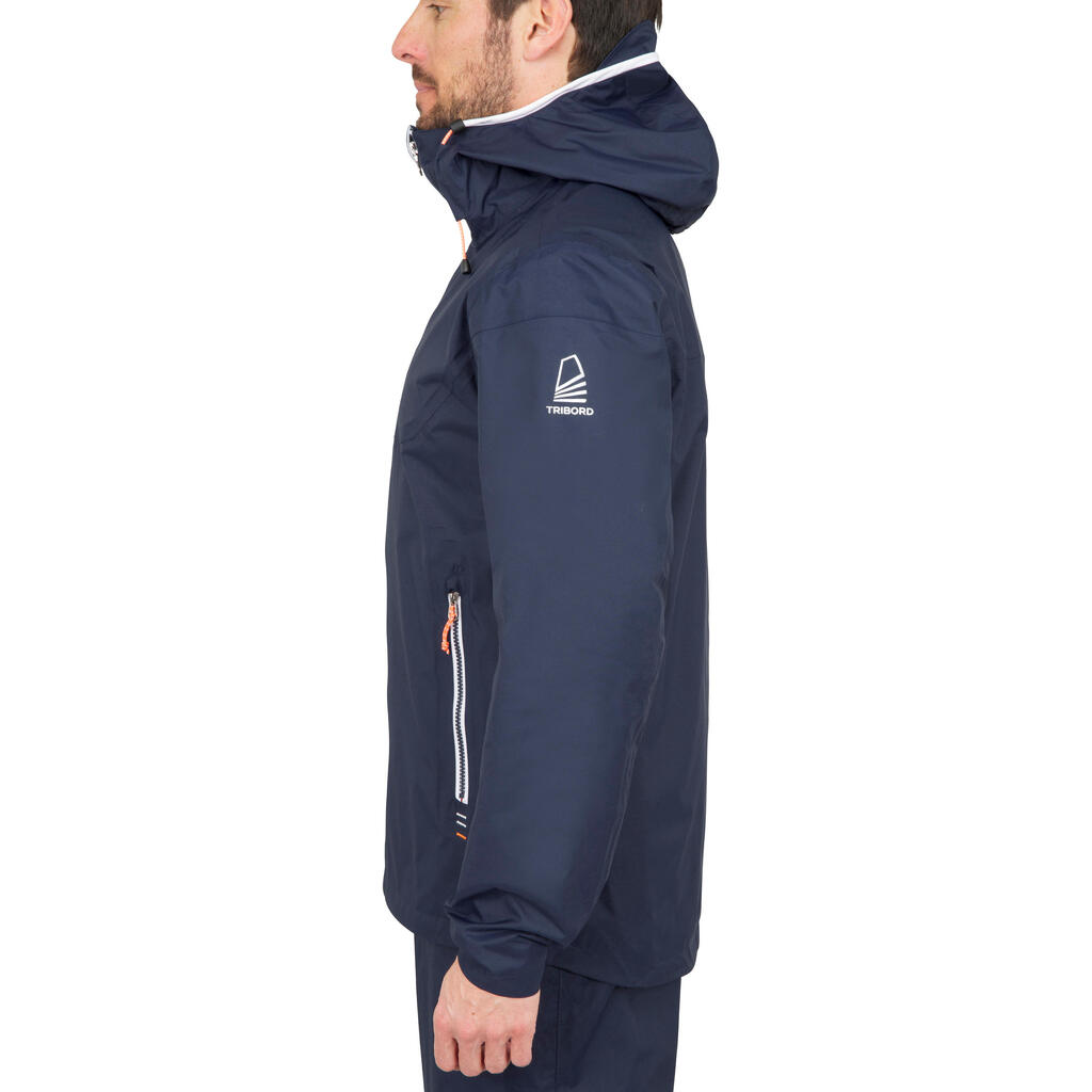 CHAQUETA IMPERMEABLE HOMBRE SAILING100 AZUL MARINO