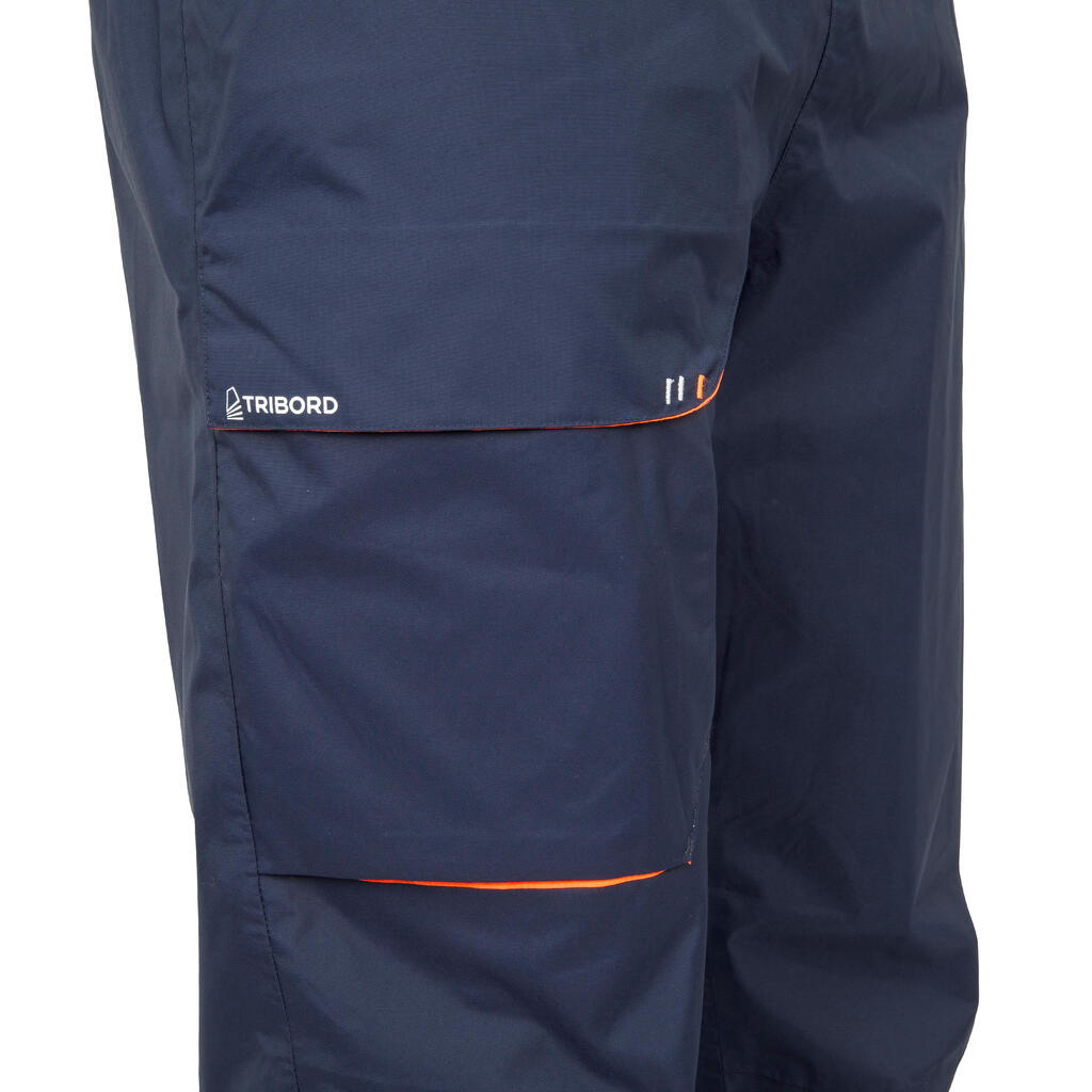 Men's waterproof sailing overtrousers 100 Navy