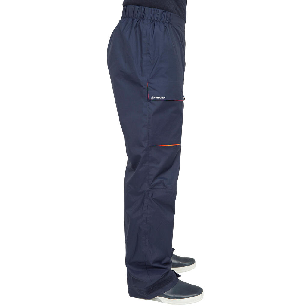 Men's waterproof sailing overtrousers 100 Navy