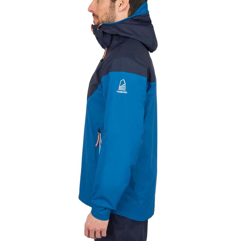 Chaqueta impermeable cortavientos lluvia vela Hombre Sailing 100 azul