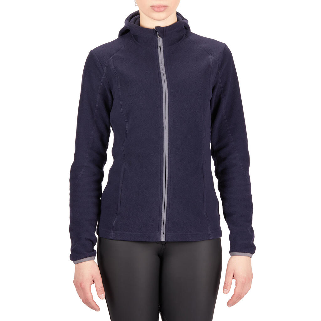 Women's Horse Riding 2-in-1 Hooded Fleece - Navy