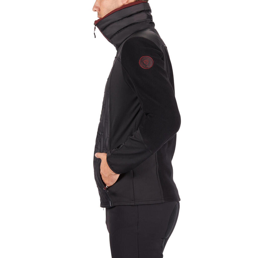 500 Horse Riding Fleece - Black/Burgundy