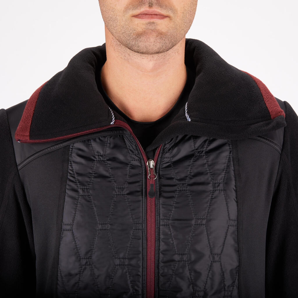 500 Horse Riding Fleece - Black/Burgundy