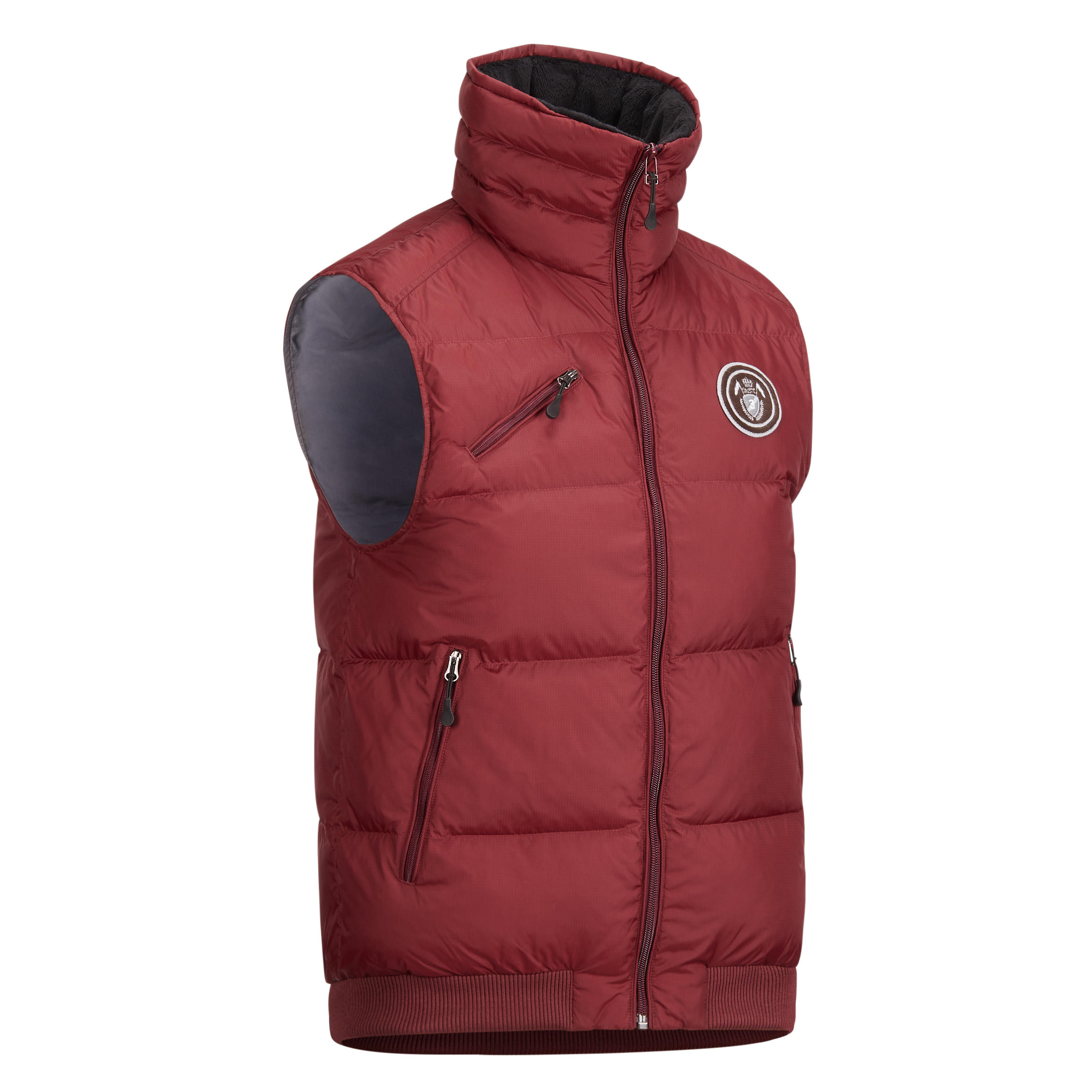 Fouganza Heren Bodywarmer Ruitersport 500 Warm Bordeaux fouganza kopen in de aanbieding