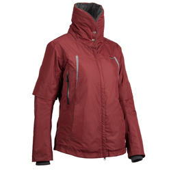 Chaqueta cálida e impermeable equitación mujer TOSCA burdeos