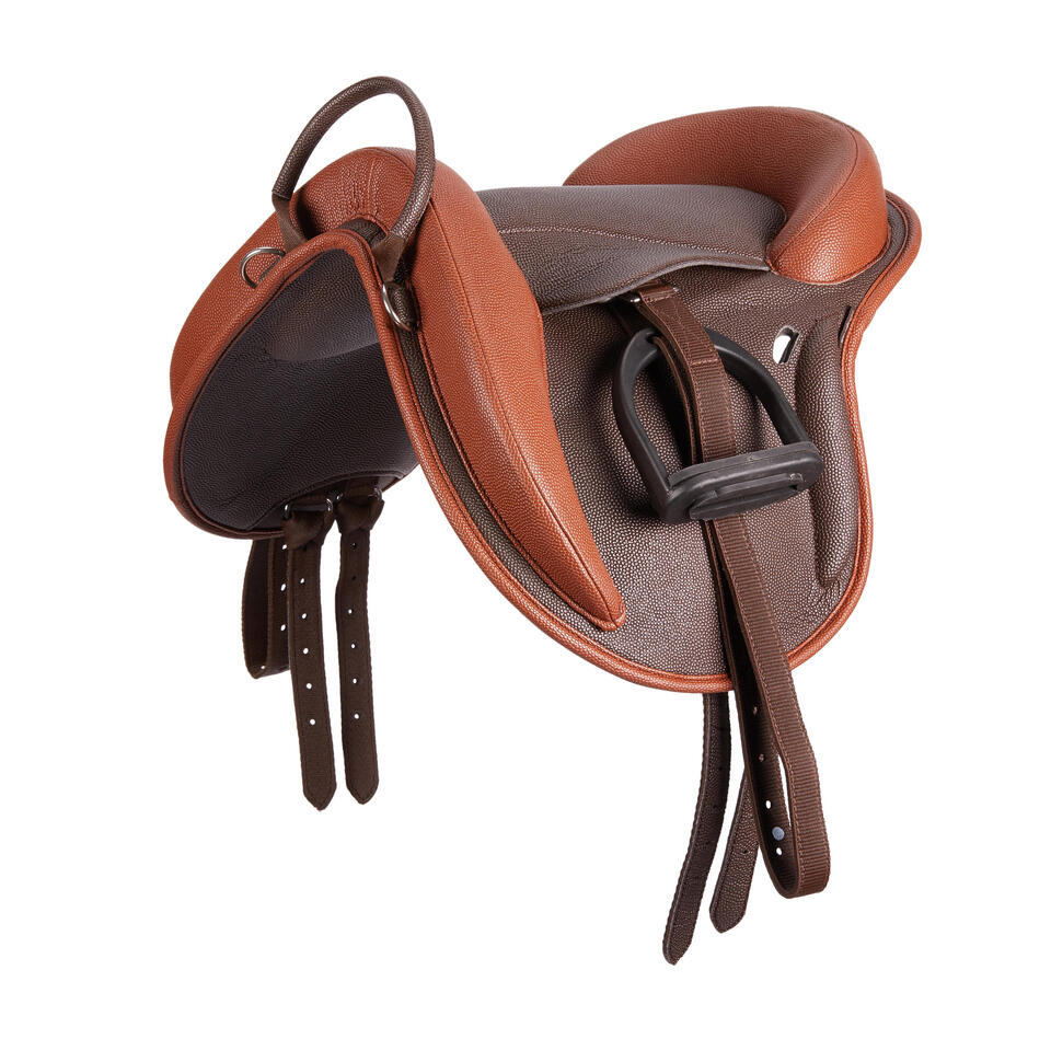 100 Horse Riding Fully Equipped Synthetic Pony Saddle Fouganza Decathlon