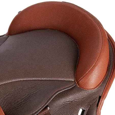 100 Horse Riding Fully Equipped Synthetic Pony Saddle - Brown