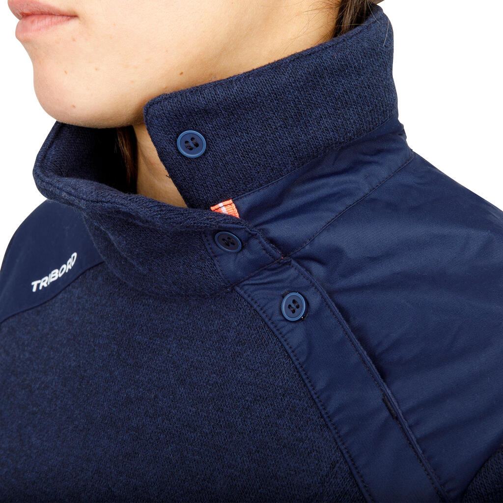 Segelpullover warm Sailing 500 Damen marineblau