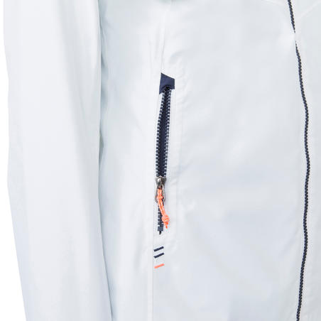 Жіноча куртка 100 для вітрильного спорту, водонепроникна - Біла