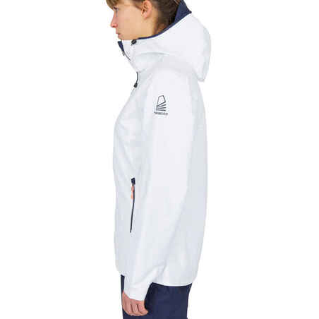 Women's Waterproof Windproof Sailing Jacket 100 - White