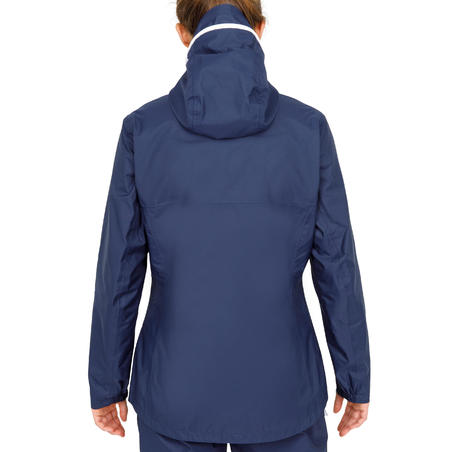 Куртка жіноча 100 для вітрильного спорту, водонепроникна - Темно-синя