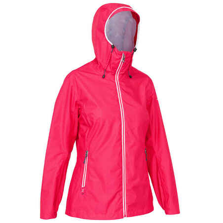 Women's Waterproof Sailing Jacket 100 - All Over Pink