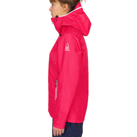 Sailing 100 Women's Waterproof Sailing Jacket - All Over Pink