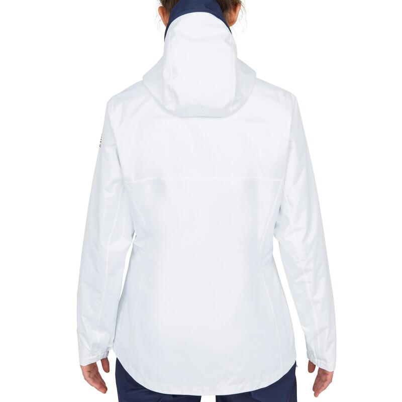 Veste imperméable de voile - veste de pluie coupe vent SAILING 100 femme Blanc