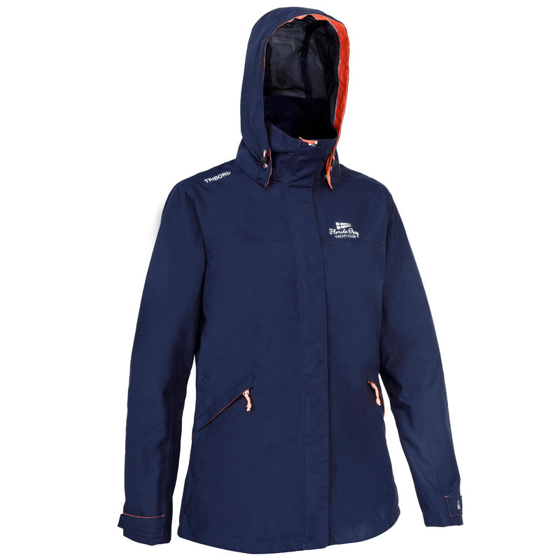 Chamarra impermeable de vela mujer 100 azul marino Chamarra impermeable de vela mujer 100 azul marino