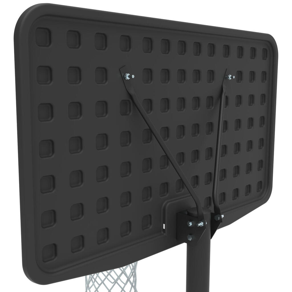 Basketbola grozs ar regulējamu statīvu “B100” (no 2,20 līdz 3,05 m), melns