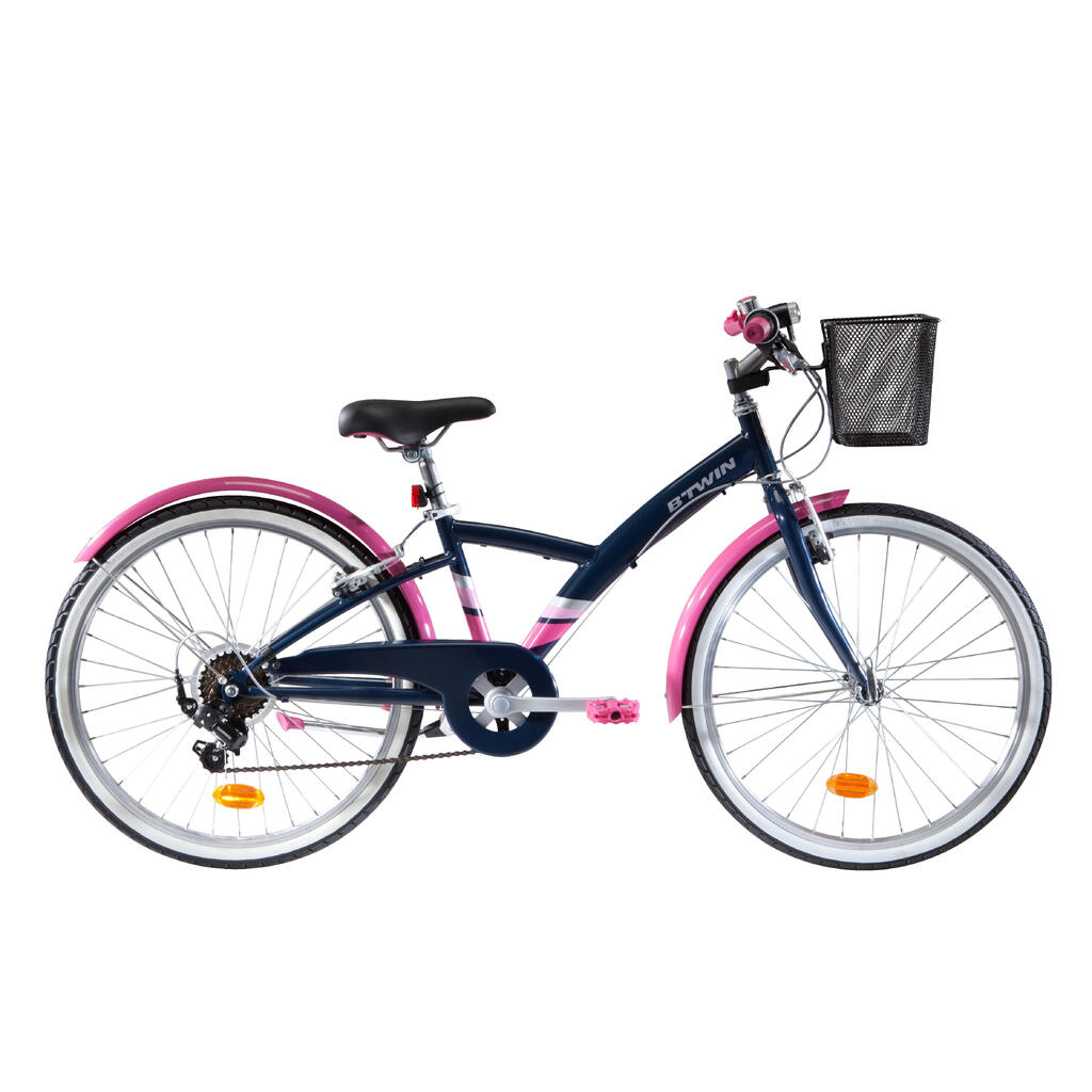 24 inch kids hybrid bike original 500 9-12 years old - blue/pink