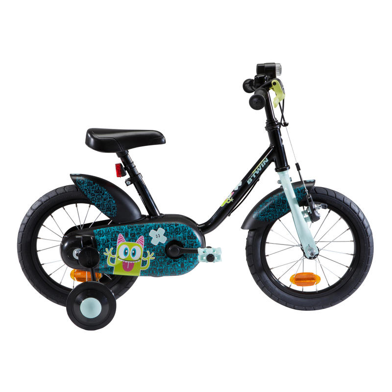 Bicicleta de niños 14 Btwin 500 Monsters negra 3-4,5 | Decathlon
