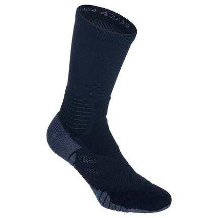 CHAUSSETTES DE BASKETBALL HOMME/FEMME SO900 MID NOIR GRIS