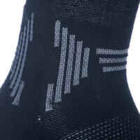 Kids' Intermediate Mid-Rise Basketball Socks Twin-Pack - Black
