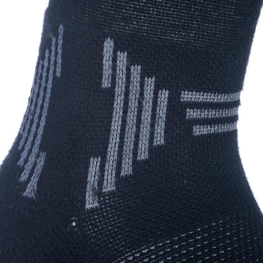 Men's/Women's Mid-Rise Basketball Socks SO500 Twin-Pack - Black