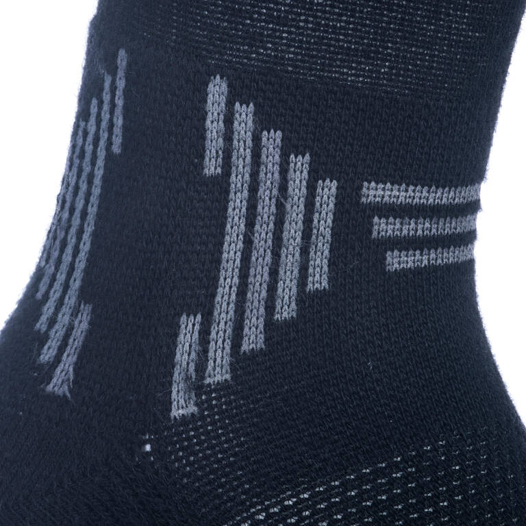 500 Mid-Length Basketball Socks Twin-Pack - Black