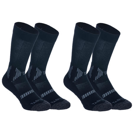 CHAUSSETTES DE BASKETBALL MID LOT DE 2 PAIRES ENFANT CONFIRME -NOIR