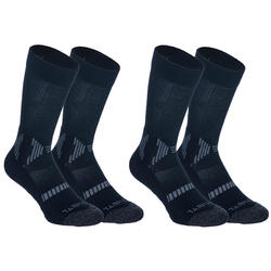 LOT DE 2 PAIRES DE CHAUSSETTES DE BASKETBALL HOMME/FEMME MID 500 NOIR