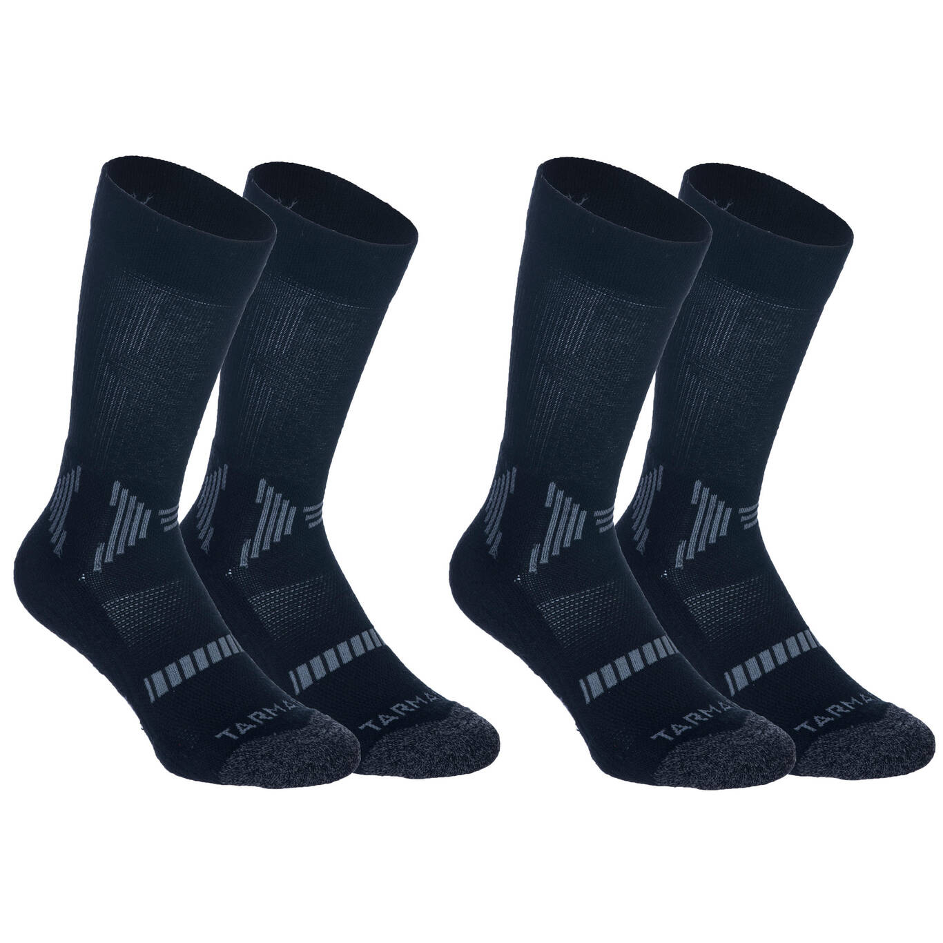 Men's/Women's Mid-Rise Basketball Socks SO500 Twin-Pack - Black