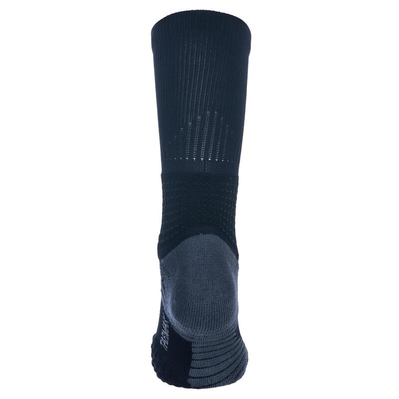 CHAUSSETTES DE BASKETBALL HOMME/FEMME SO900 MID NOIR GRIS