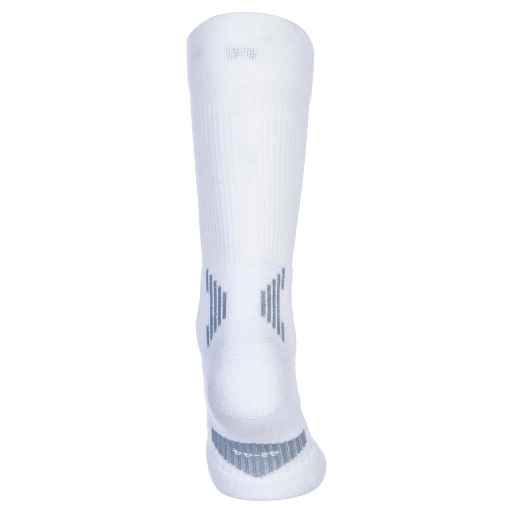 Kids' Mid-Rise Intermediate Basketball Socks Twin-Pack - White