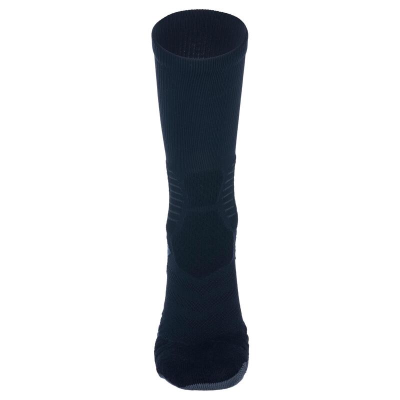 CHAUSSETTES DE BASKETBALL HOMME/FEMME SO900 MID NOIR GRIS