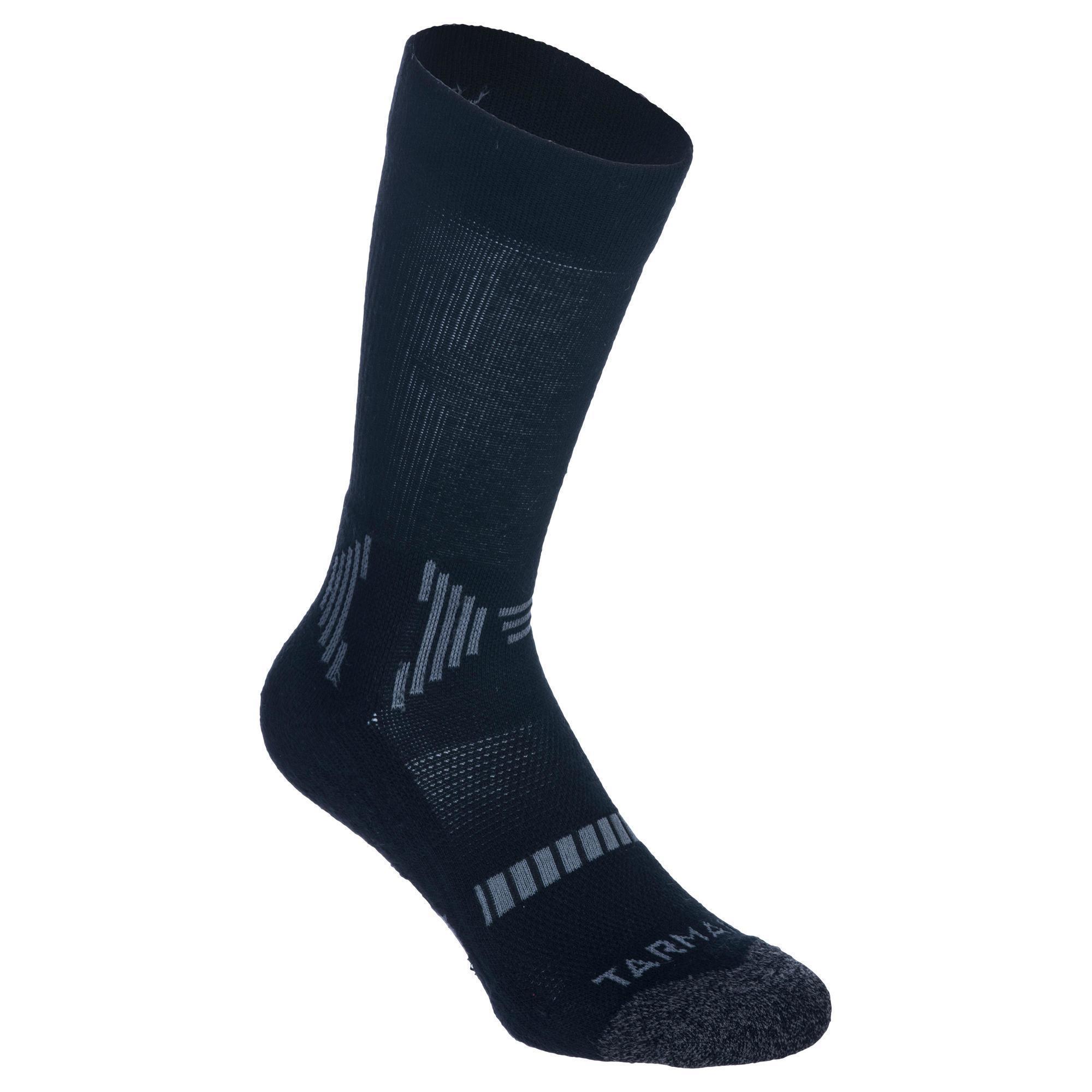 Men's/Women's Mid-Rise Basketball Socks SO500 Twin-Pack - Black 2/8
