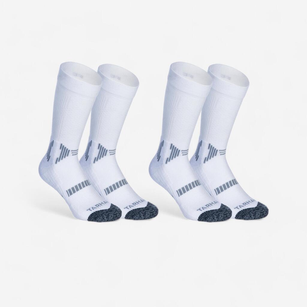 CALCETINES BÁSQUETBOL SO500 MID NIÑOS BLANCO X2