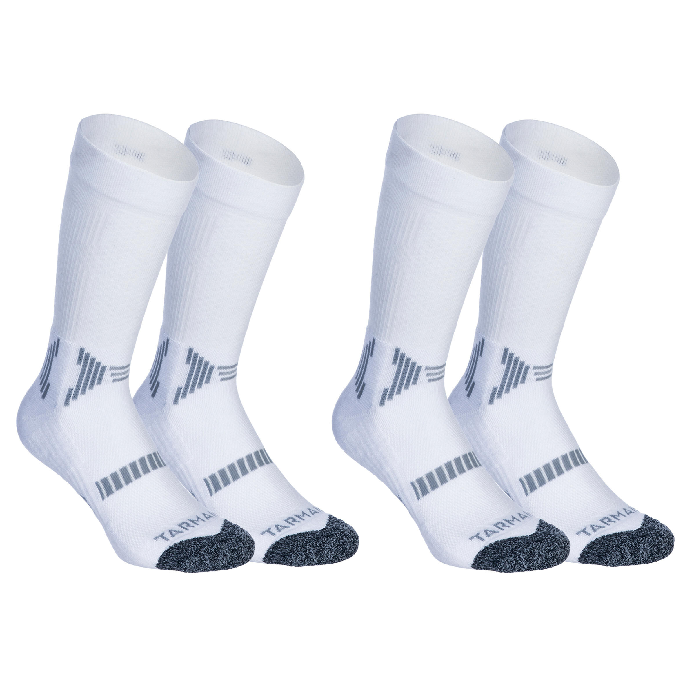 TARMAK Men's/Women's Mid Basketball Socks SO500 Twin-Pack - White