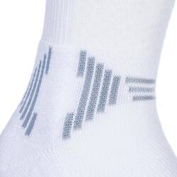 Kids' Mid-Rise Intermediate Basketball Socks Twin-Pack - White