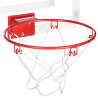Kids' Wall-Mounted Basketball Hoop Set Mini B - White/Red