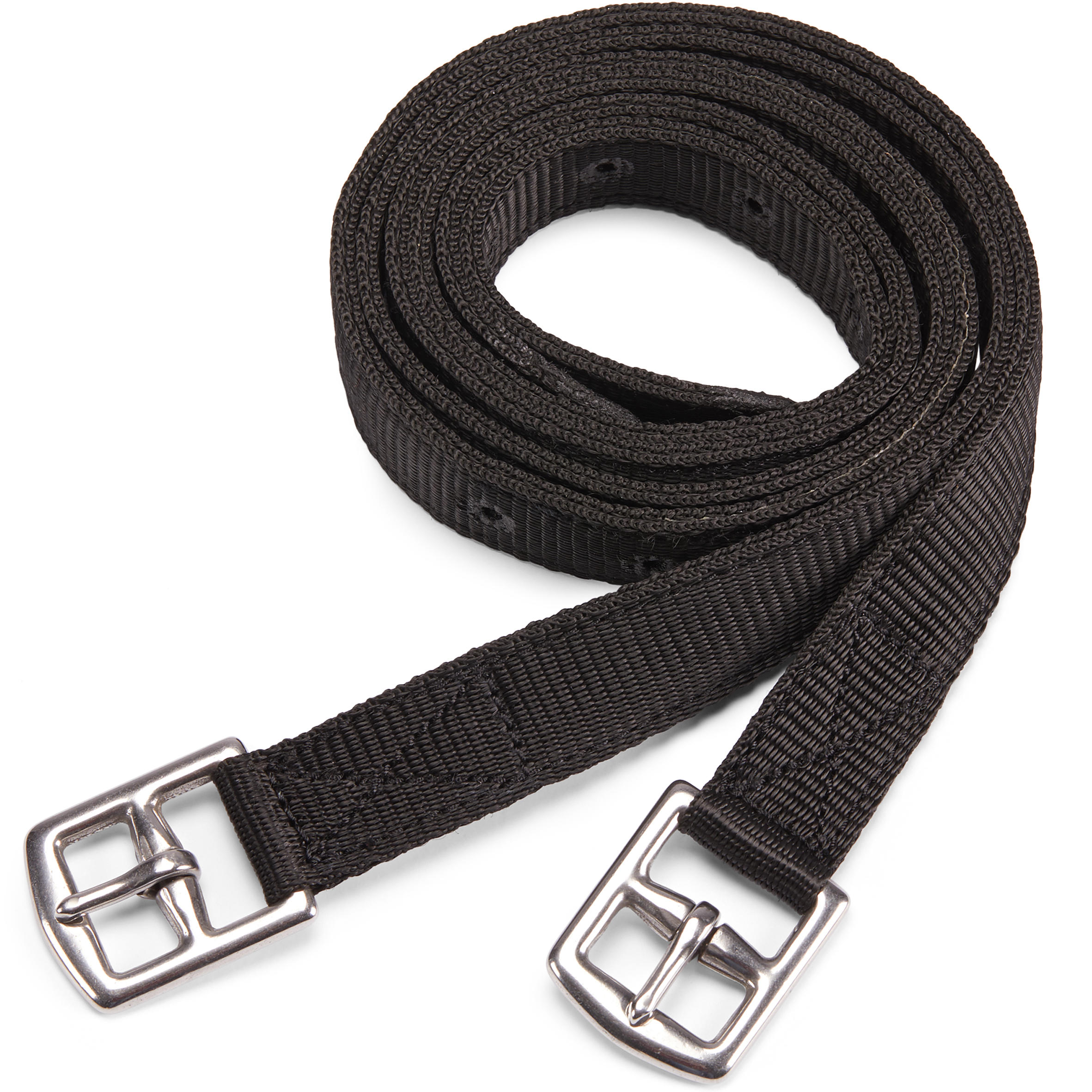 Kids' Horse Riding Synthetic Stirrup Leathers 100 - Black 1/3